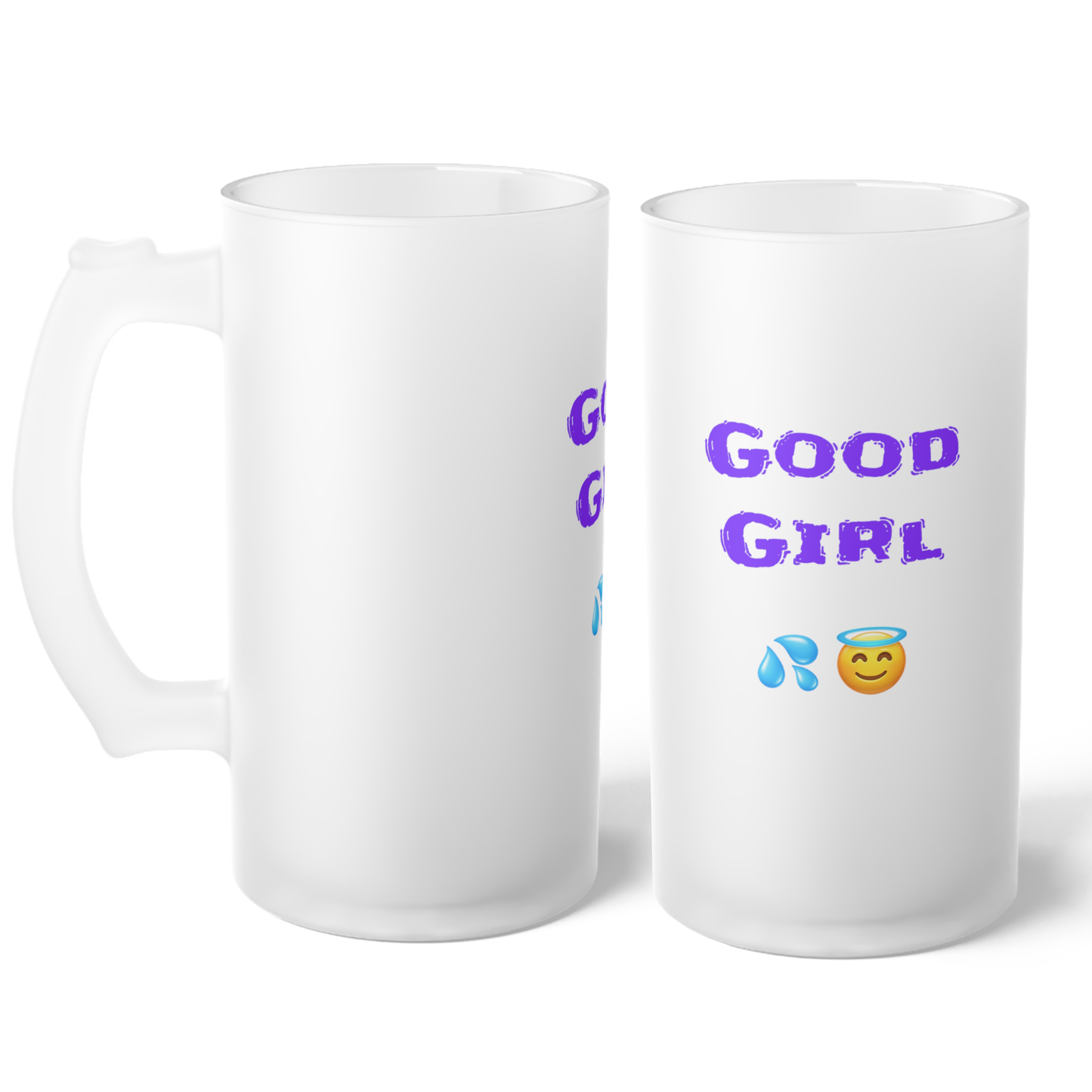 Good Girl 😇 – Frosted Glass Beer Mug 16oz