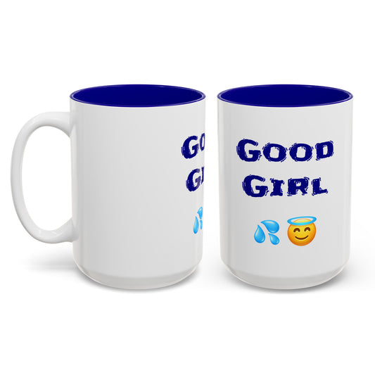 Good Girl 😇 – Two-Tone Accent White-Blue Mug 15oz