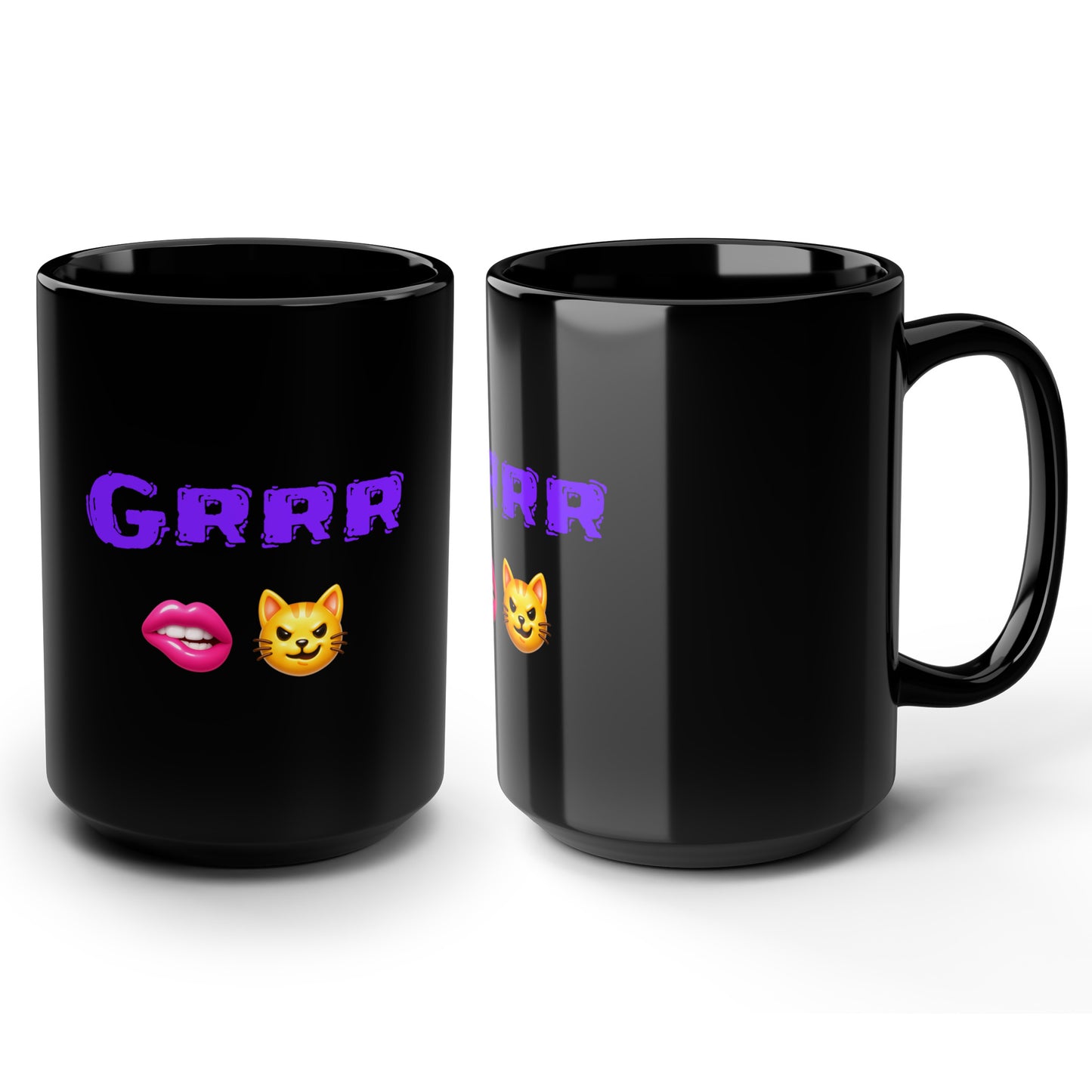 Grrr 🫦 😼 – Black Mug 15oz