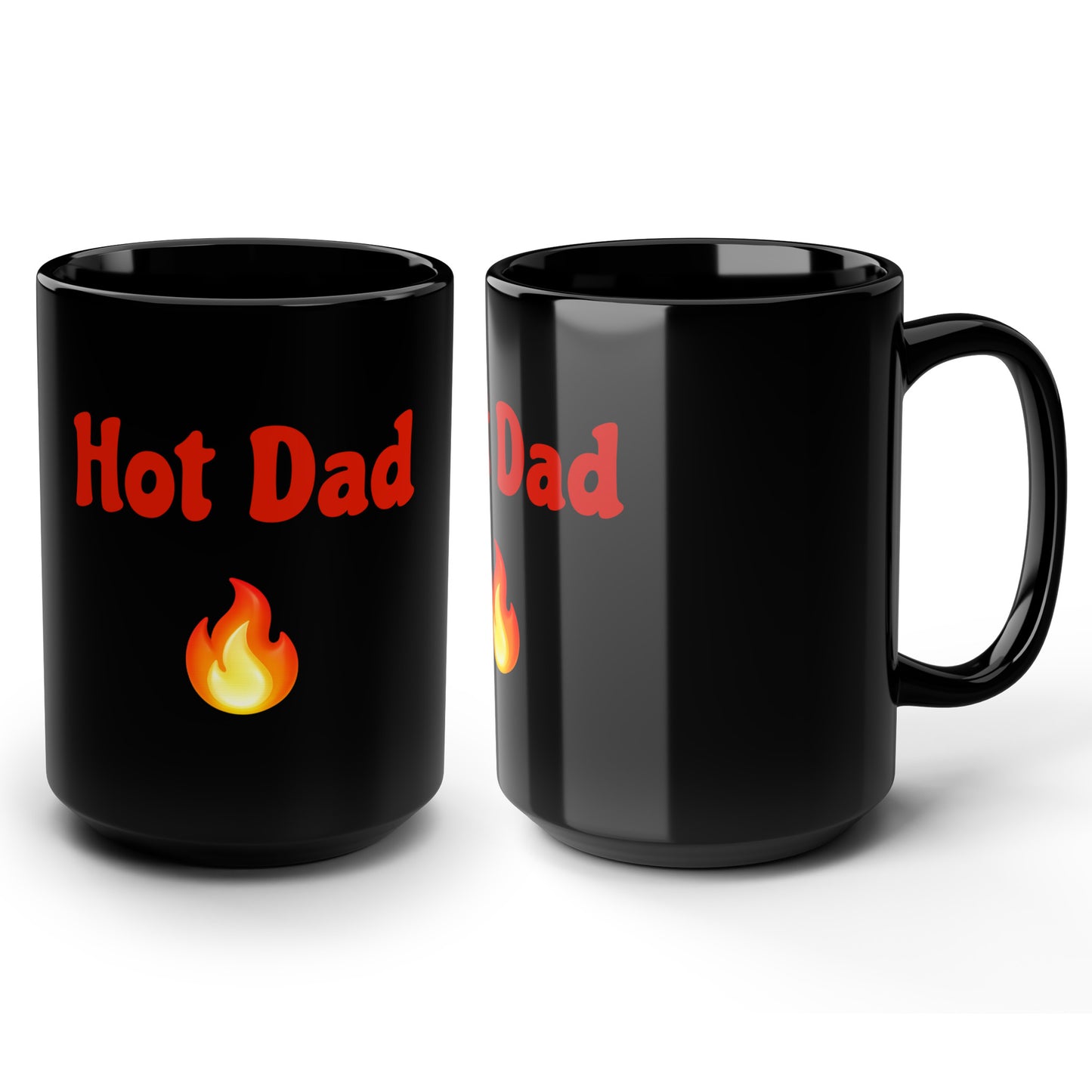 Hot Dad 🔥 – Black Mug 15oz