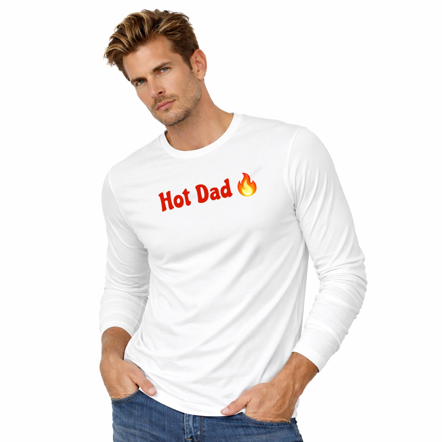 Hot Dad 🔥 – Unisex Jersey Long Sleeve Tee
