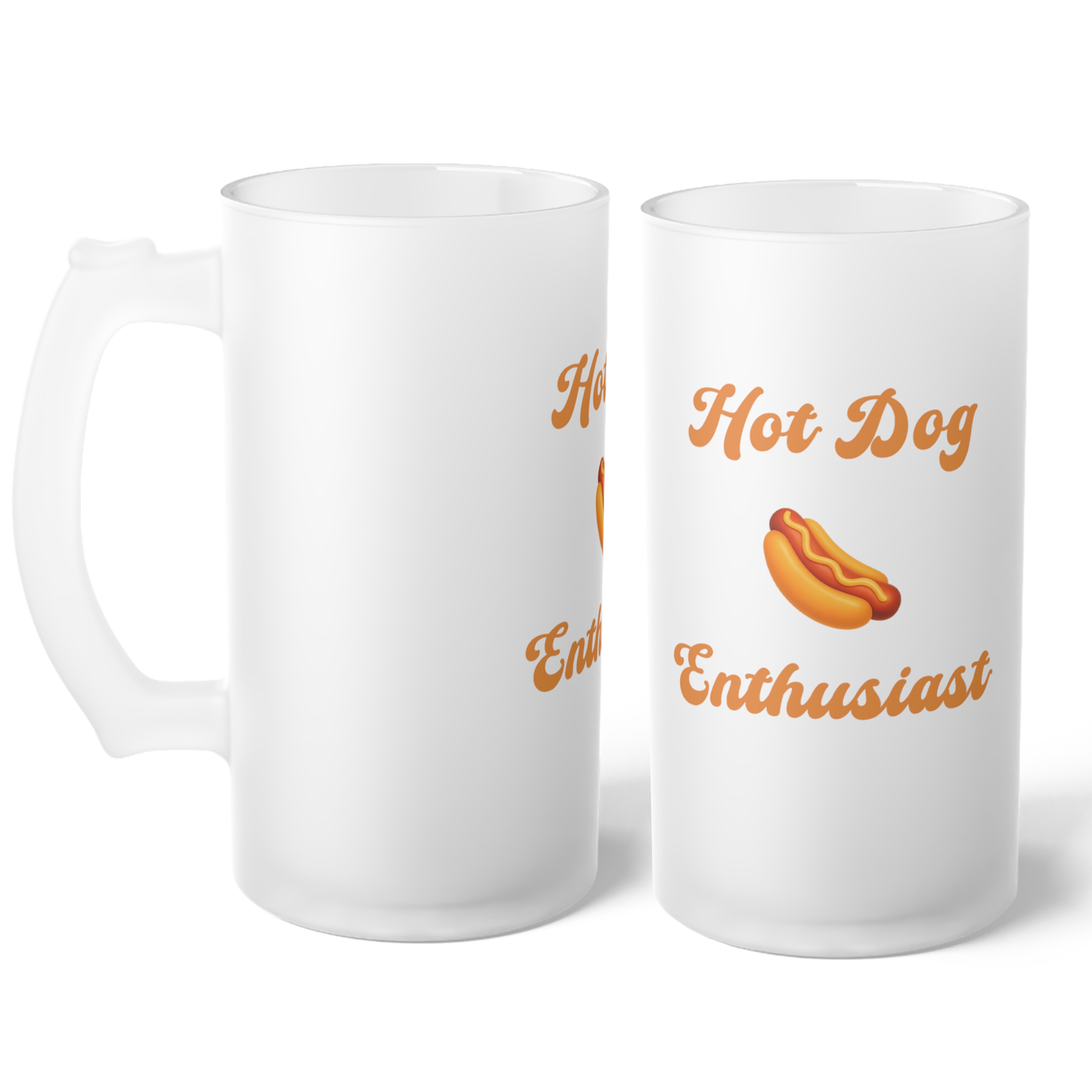 Hot Dog 🌭 Enthusiast – Frosted Glass Beer Mug 16oz