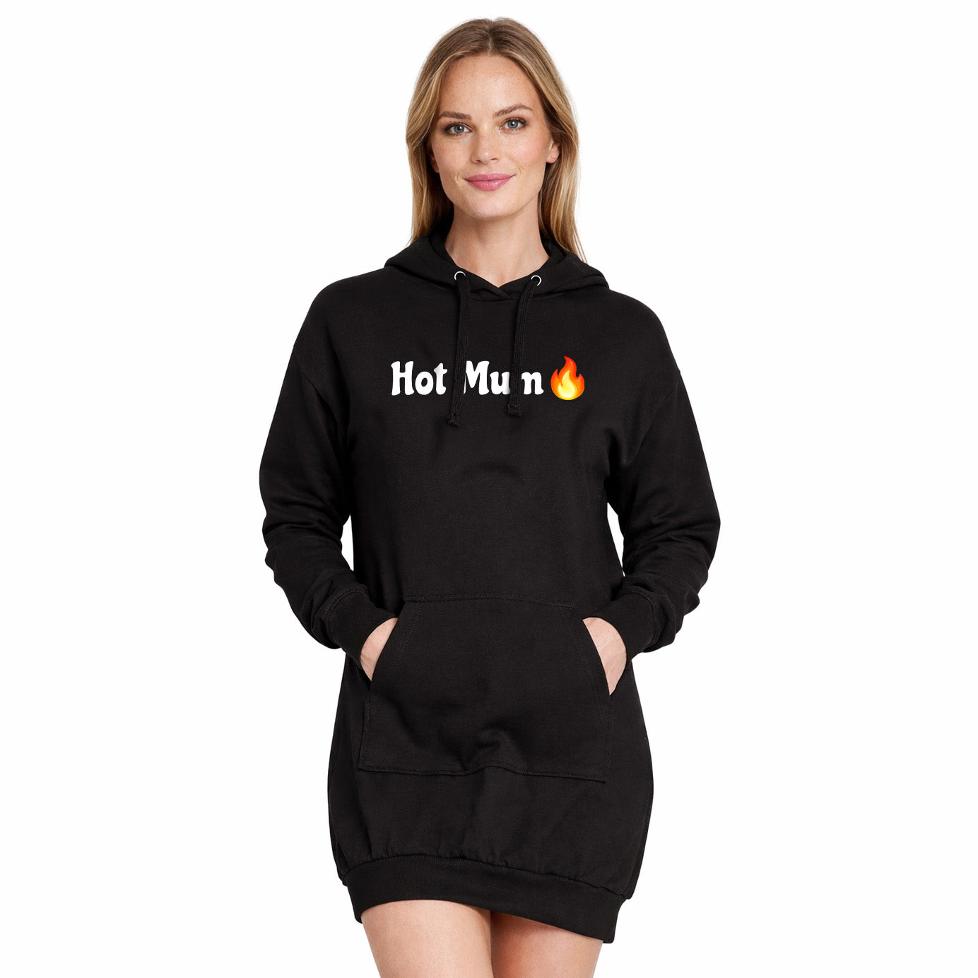 Hot Mum🇬🇧 🔥 – Black Premium Adult Hoodie Dress