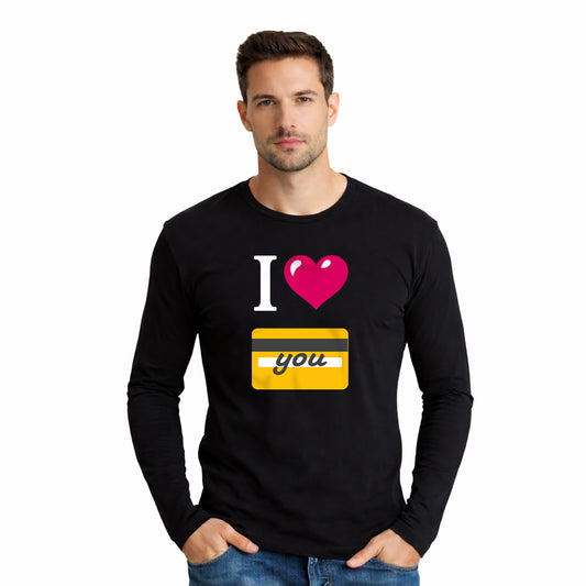 I 🩷 you 💳 – Men's Long Sleeve Crew Tee