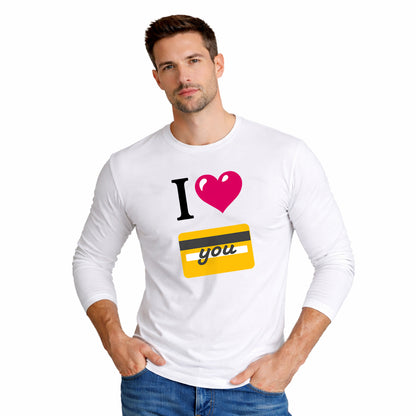 I 🩷 you 💳 – Men's Long Sleeve Crew Tee