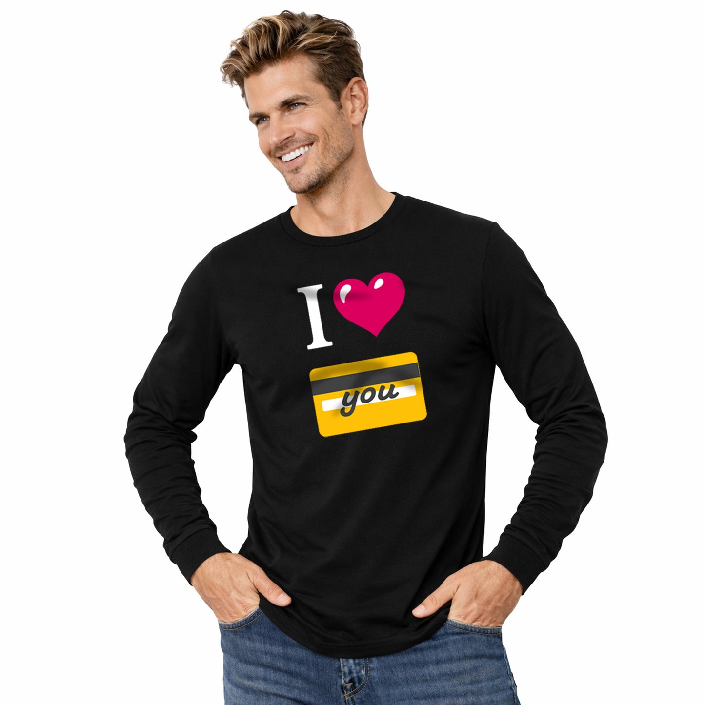 I 🩷 you 💳 – Unisex Jersey Long Sleeve Tee