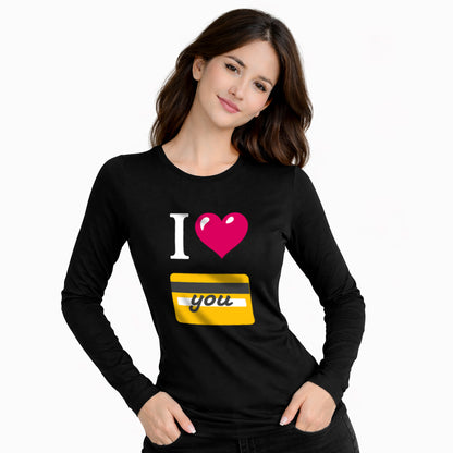 I 🩷 you 💳 – Women’s Perfect Blend® CVC Long Sleeve Tee