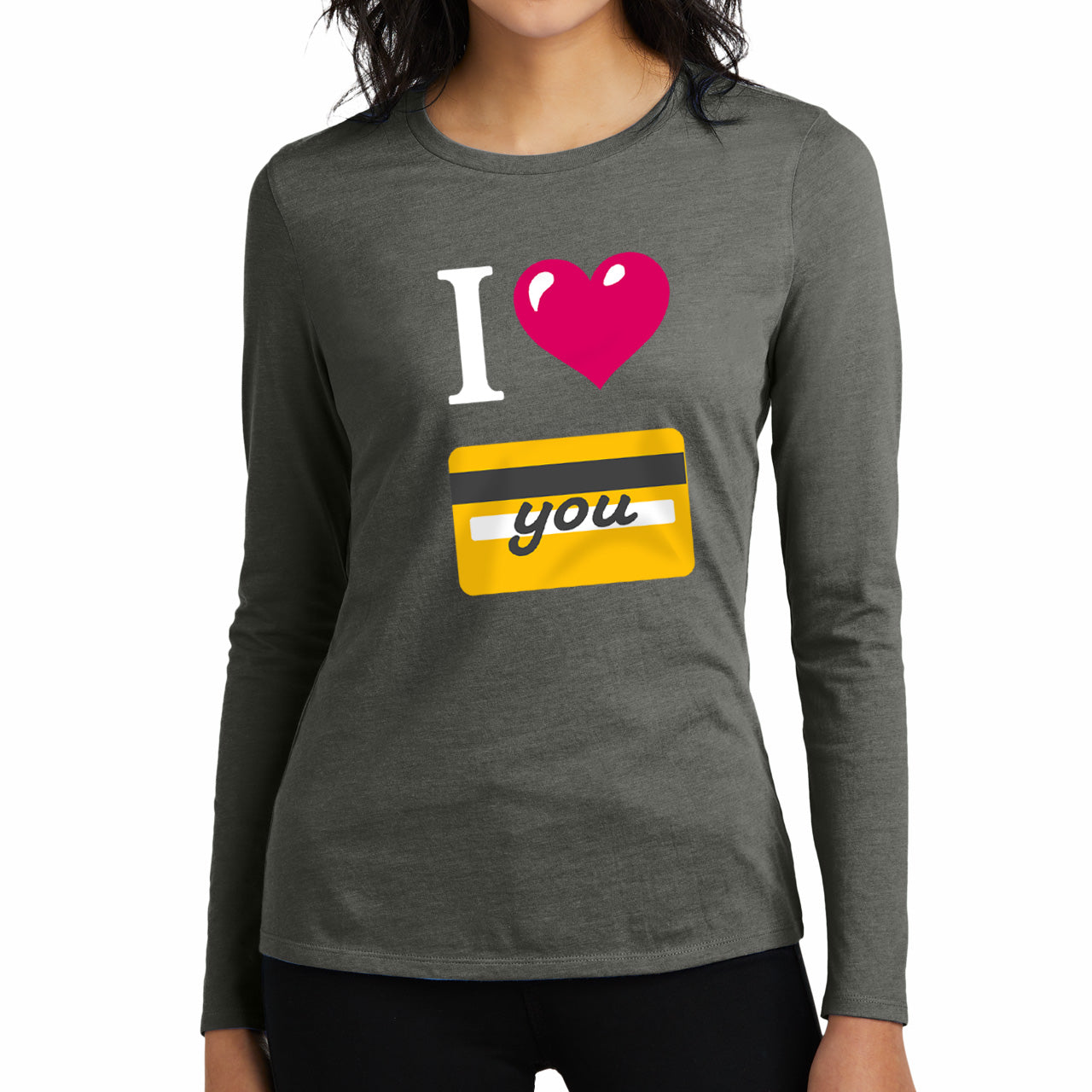 I 🩷 you 💳 – Women’s Perfect Blend® CVC Long Sleeve Tee