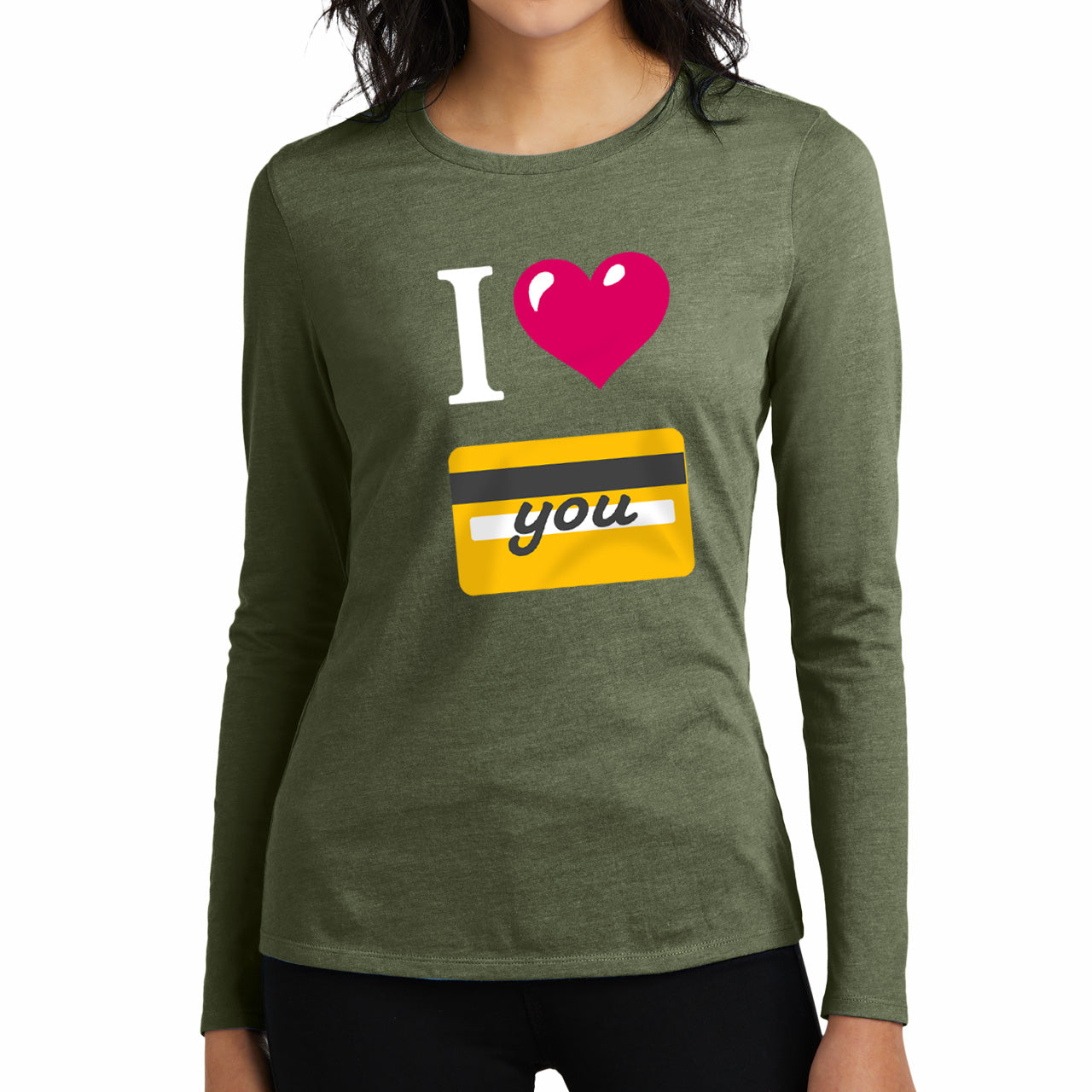 I 🩷 you 💳 – Women’s Perfect Blend® CVC Long Sleeve Tee