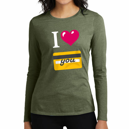 I 🩷 you 💳 – Women’s Perfect Blend® CVC Long Sleeve Tee