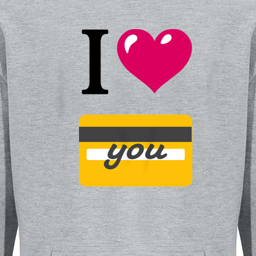 I 🩷 you 💳 – Light Grey Premium Adult Hoodie Dress