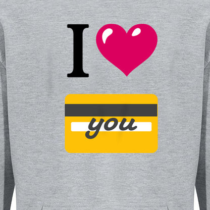 I 🩷 you 💳 – Light Grey Premium Adult Hoodie Dress