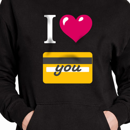 I 🩷 you 💳 – Black Premium Adult Hoodie Dress