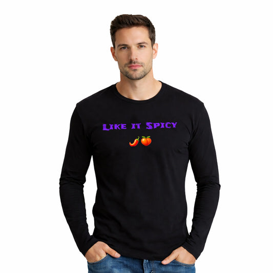 Like it Spicy 🌶 🍑 – Men's Long Sleeve Crew Tee