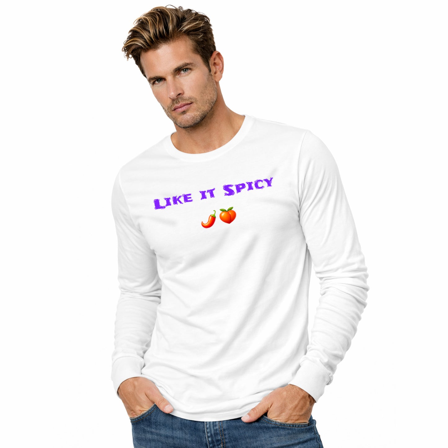 Like it Spicy 🌶 🍑 – Unisex Jersey Long Sleeve Tee
