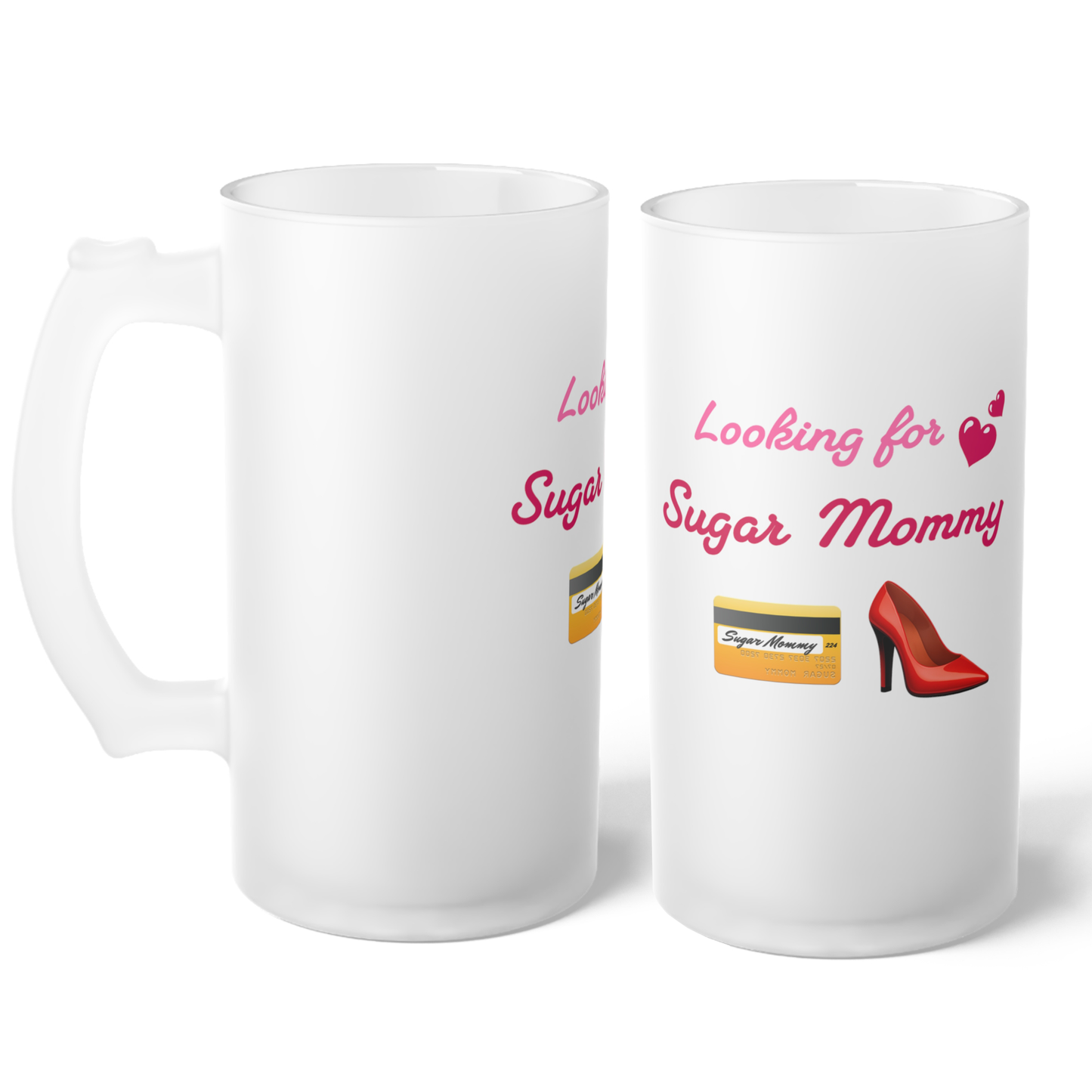 Looking for Mommy🇺🇸 👠 – Frosted Glass Beer Mug 16oz