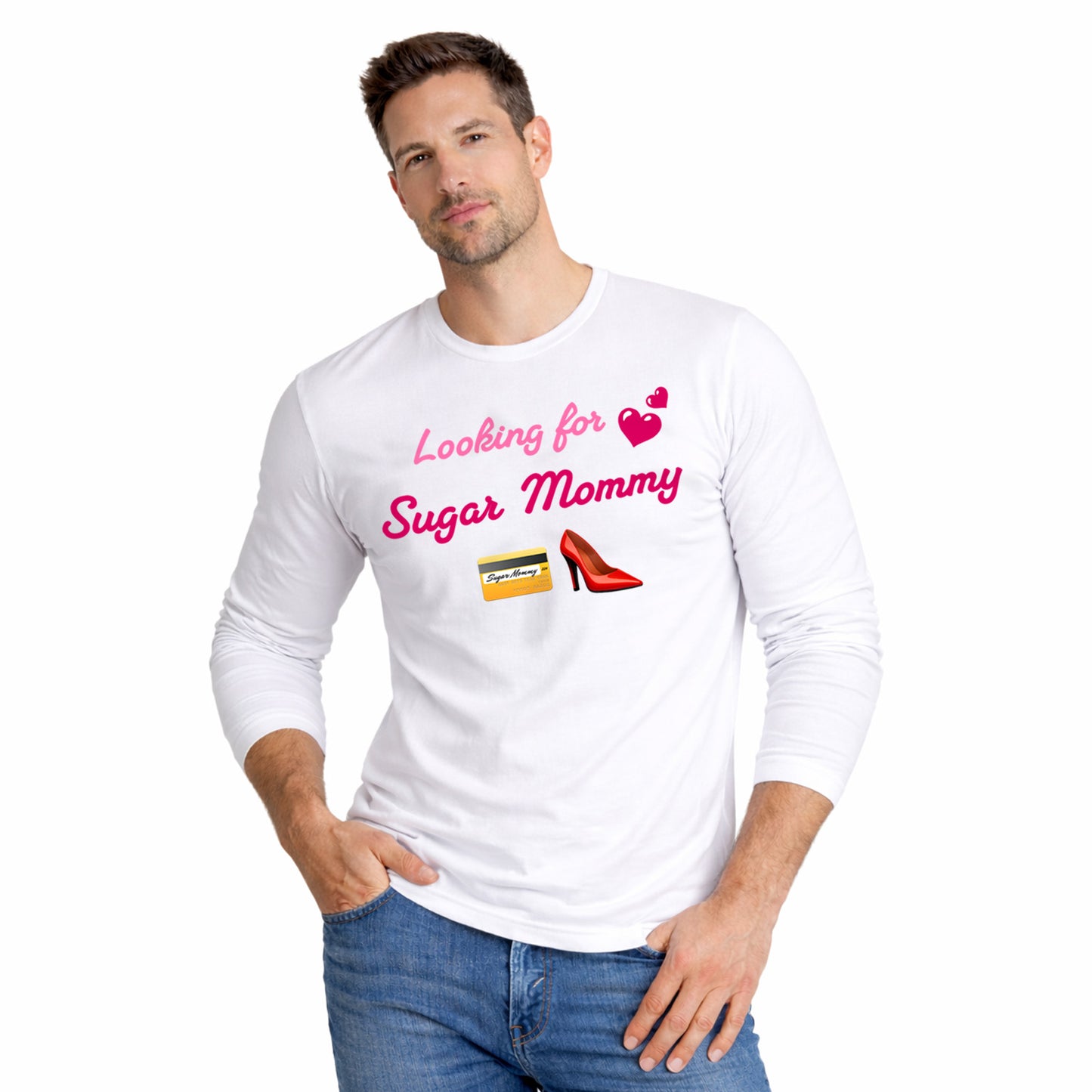 Looking for Mommy🇺🇸 👠 – Men's Long Sleeve Crew Tee