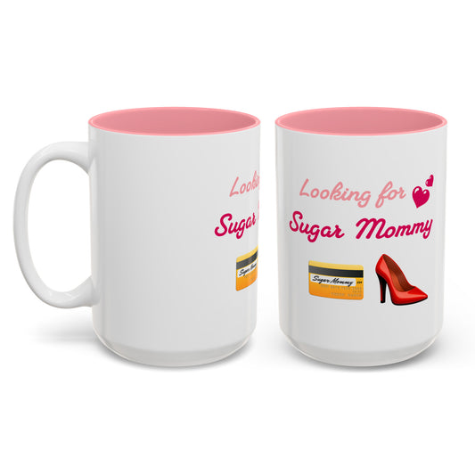 Looking for Mommy🇺🇸 👠 – Two-Tone Accent White-Pink Mug 15oz