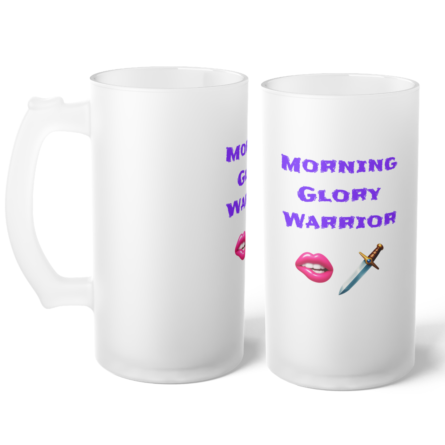 Morning Hero 🫦 🗡 – Frosted Glass Beer Mug 16oz