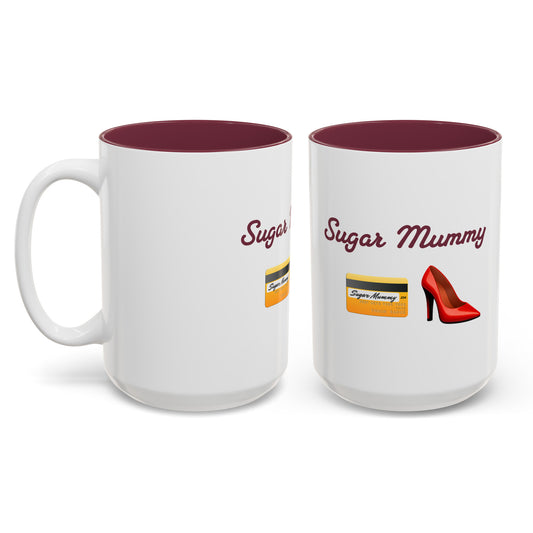 Mummy🇬🇧 👠 – Two-Tone Accent White-Maroon Mug 15oz
