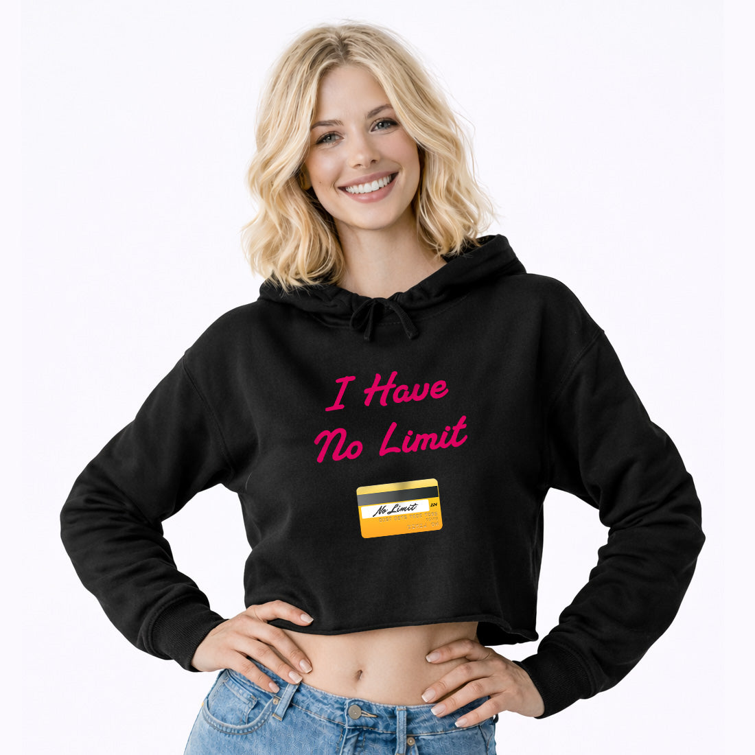 No Limit 💳 – Crop Hoodie
