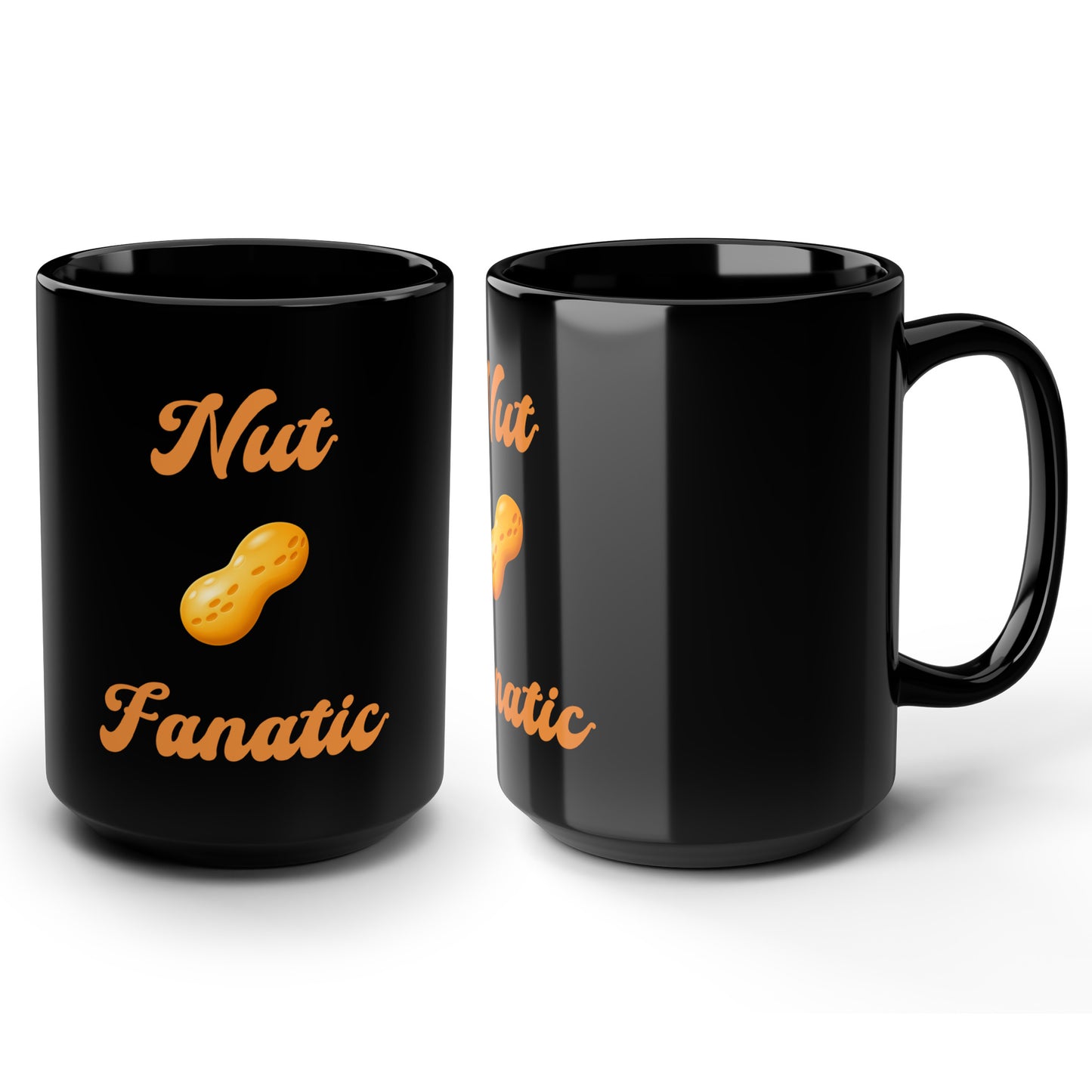Nut 🥜 Fanatic – Black Mug 15oz