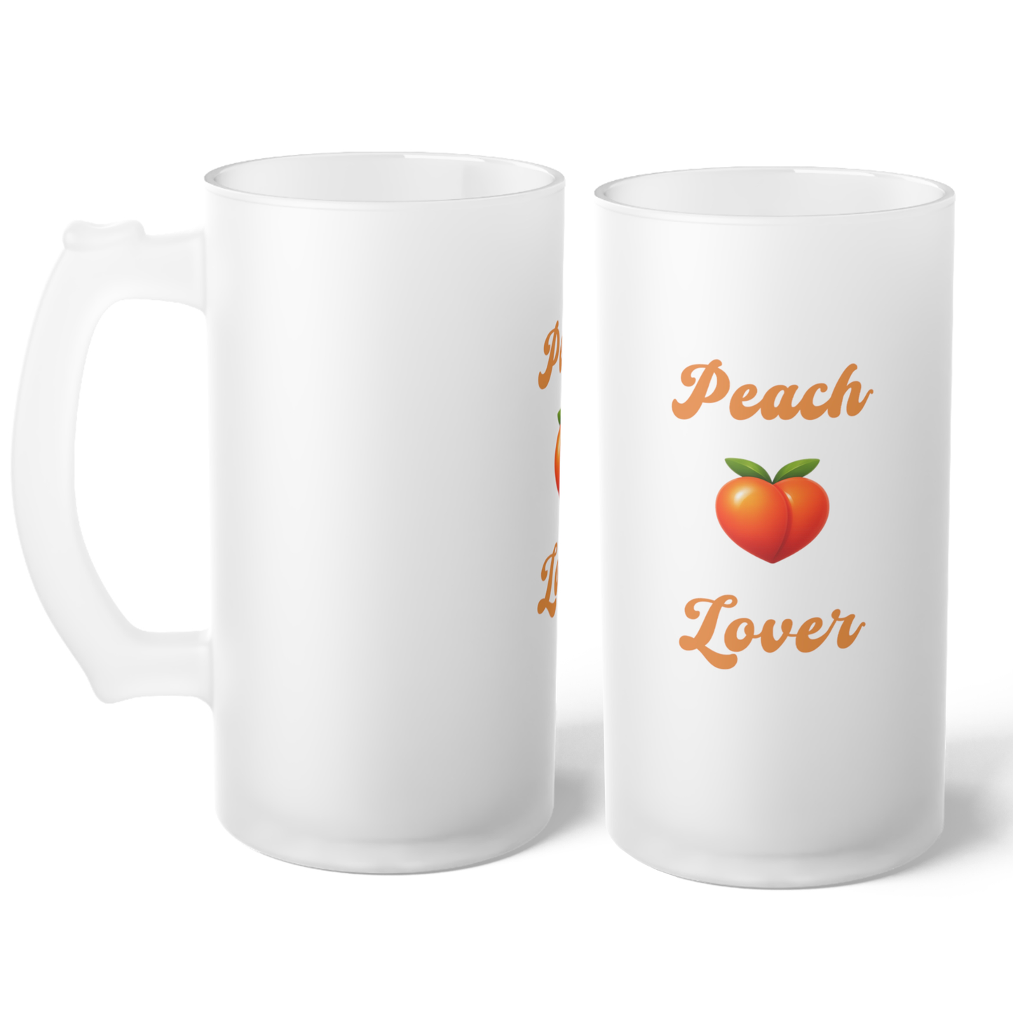 Peach 🍑 Lover – Frosted Glass Beer Mug 16oz