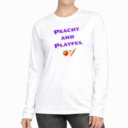 Peachy & Playful 🍑 🏏 – Classic Long Sleeve T-Shirt