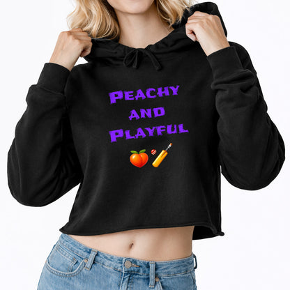 Peachy & Playful 🍑 🏏 – Crop Hoodie