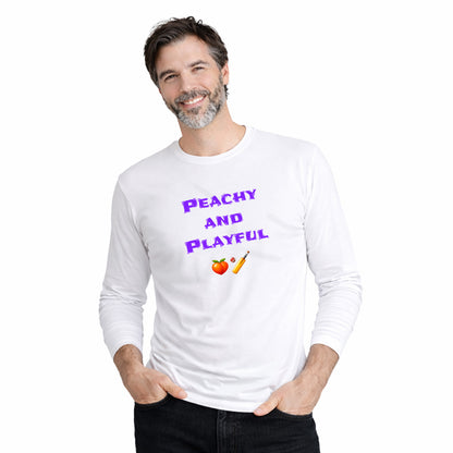 Peachy & Playful 🍑 🏏 – Men's Long Sleeve Crew Tee