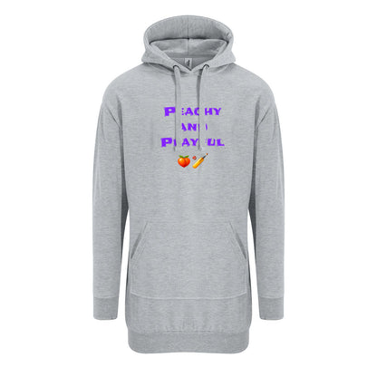 Peachy & Playful 🍑 🏏 – Premium Adult Hoodie Dress