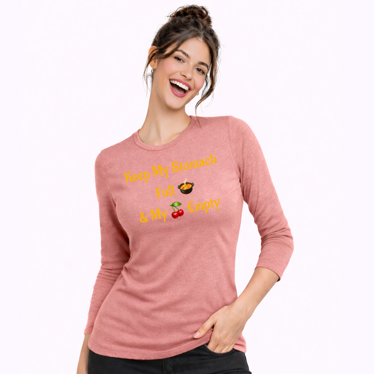 Keep My Stomach Full 🍲 – Women’s Perfect Blend® CVC Long Sleeve Tee